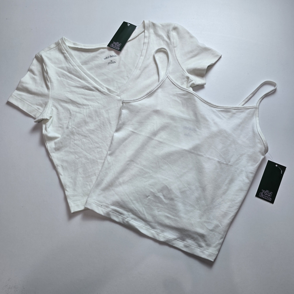 3/$15 Wild Fable - Junior's White Short Sleeve and Cami Set Size Medium